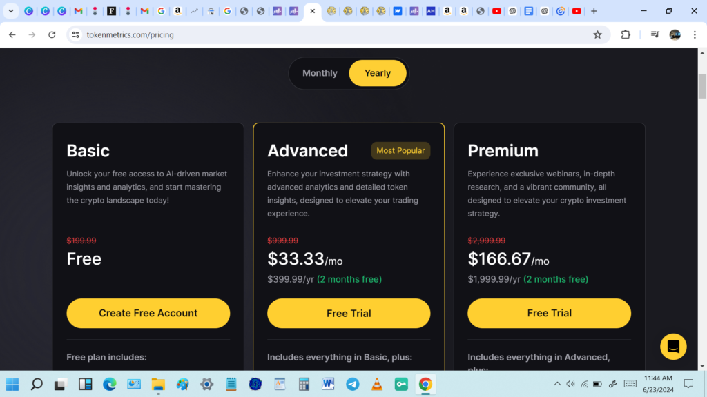 token metrics Pricing and Plans