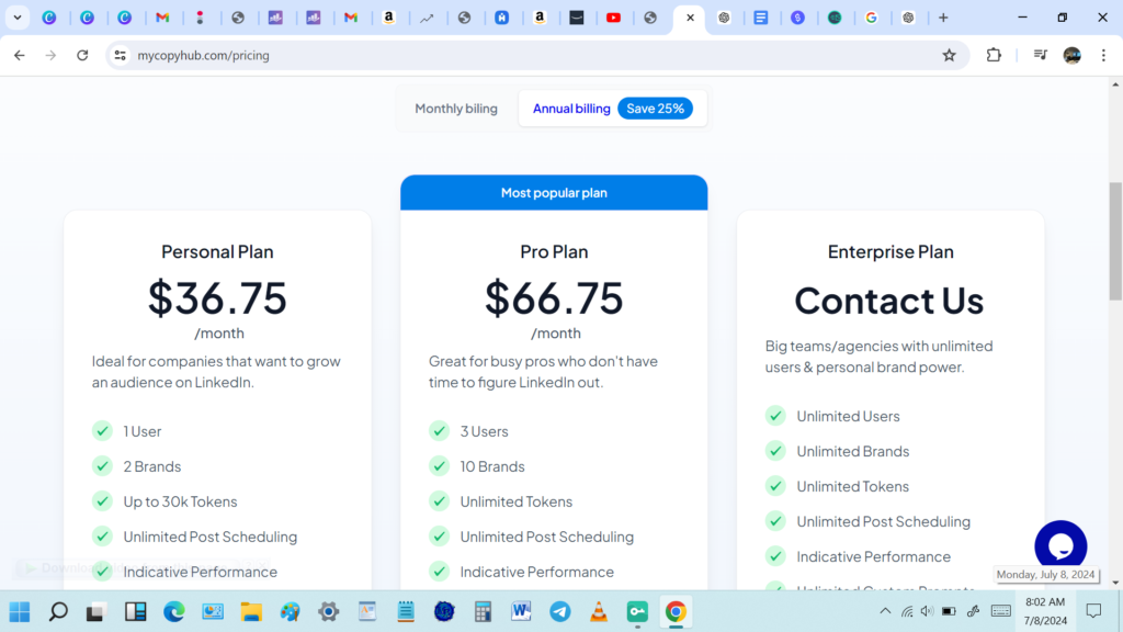 MyCopyHub Pricing plans